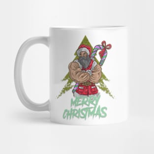 Santa claus big muscle Mug